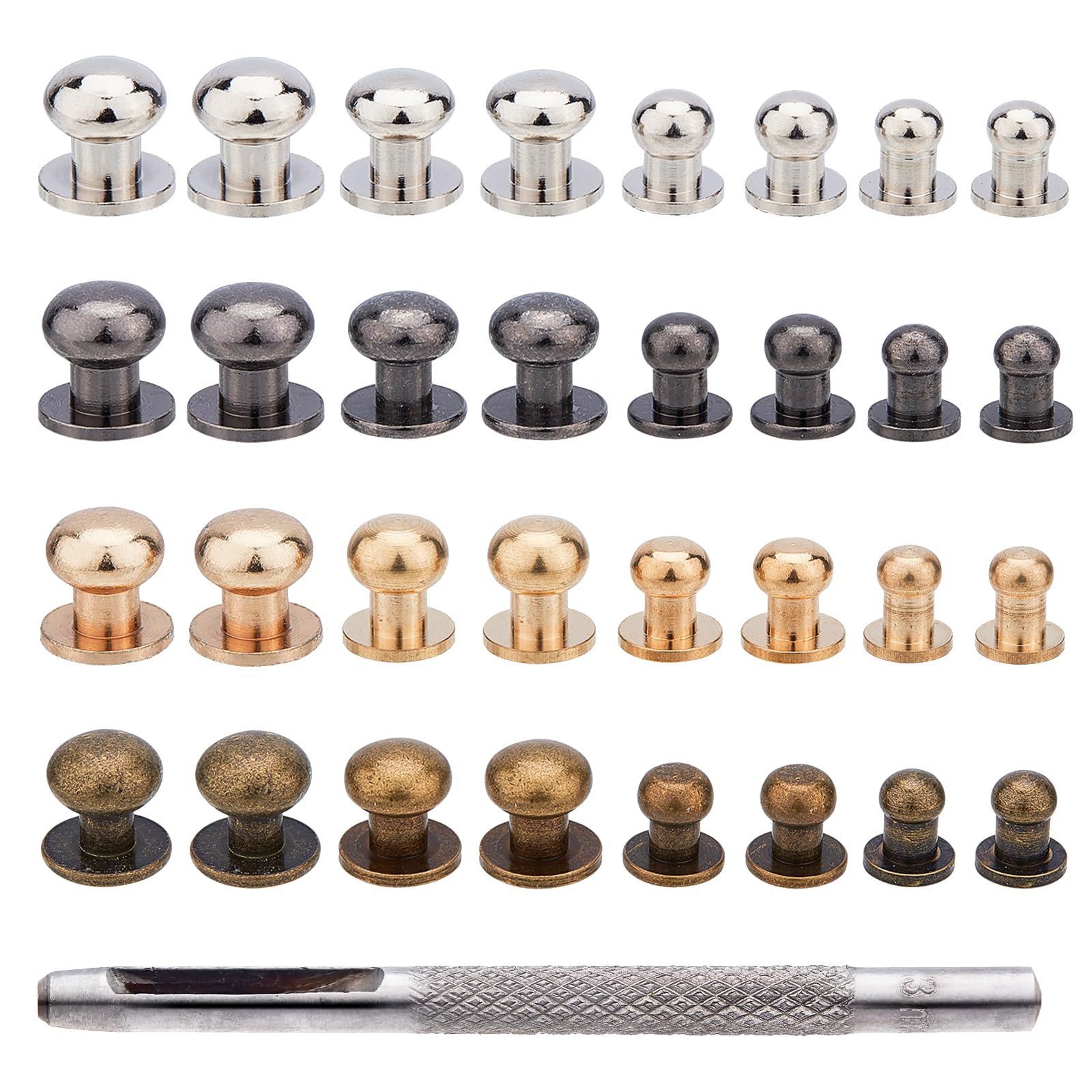 STUDS BADGES FEVER バングル Amazon.com: PH PandaHall 64 Sets 4 Colors Button Studs, 7-10mm